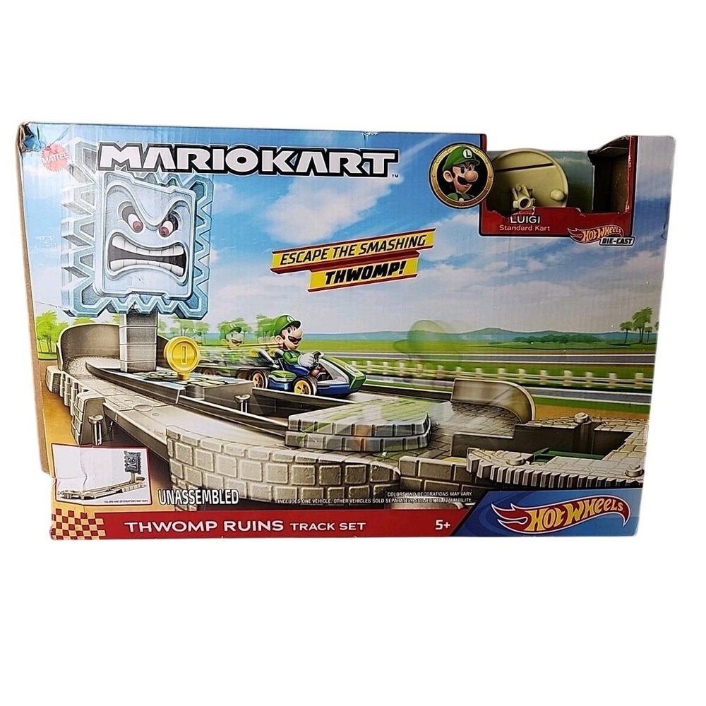 Original Box Mario Kart Thwomp Ruins Track Set No Vehicle EUC Track is Complete